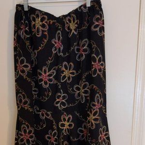 Black Skirt with Yellow Flowers with a little bit of pink Size 20
